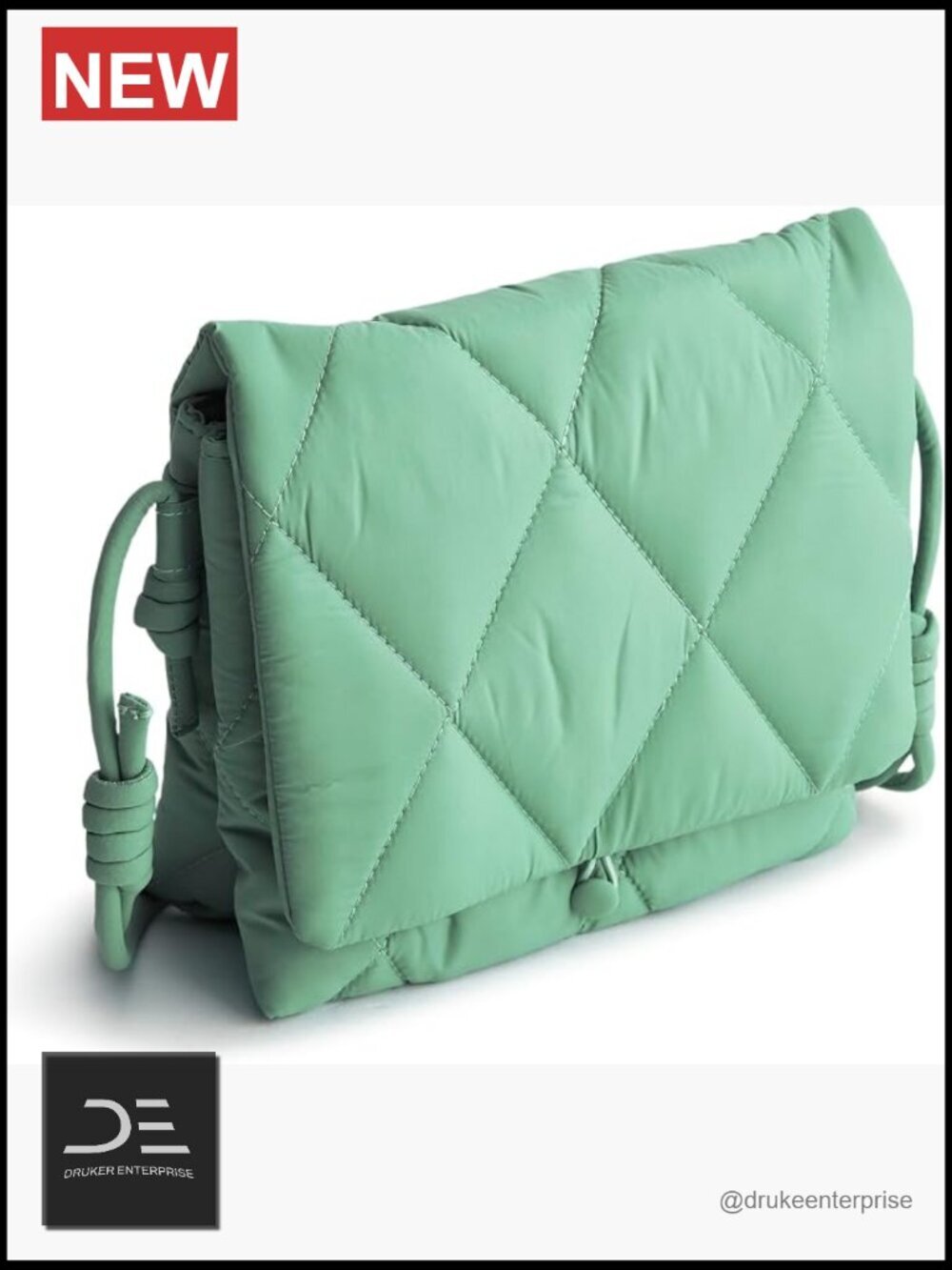 Lightweight Diamond-Quilted Crossbody Bag with RFID Protection
